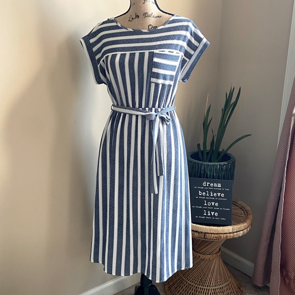 Blue and White Dress